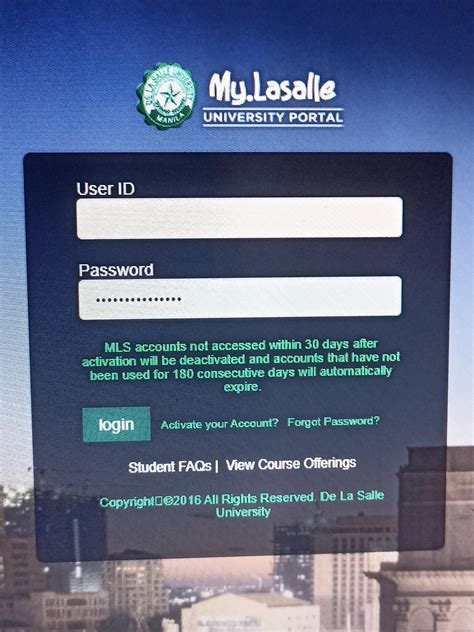My.LaSalle University Portal : User Login.